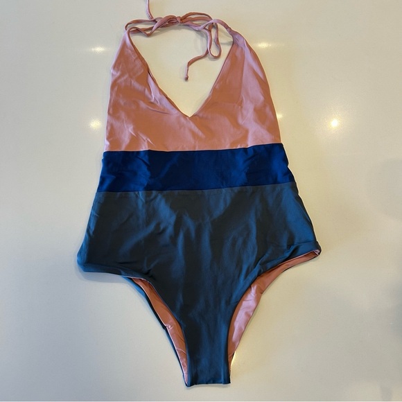 NWT Anthropologie x Tavik One-Piece Color Blocked Swimsuit Chase, Size medium - Picture 5 of 8